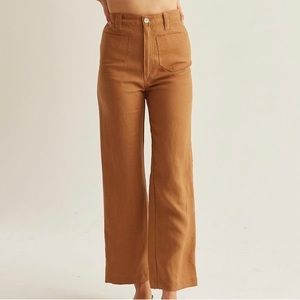 🤎Lykke Wullf linen elastic waist pant size 2🤎